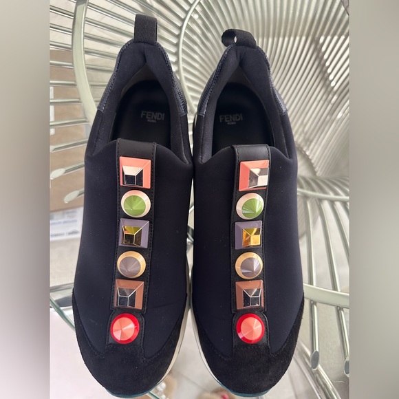 Fendi decorative Sneaker Black/Navy/Olive size 39 - Picture 9 of 11